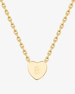 PAVOI Pendants-Dainty Heart Initial Necklace