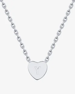 PAVOI Pendants-Dainty Heart Initial Necklace