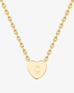 PAVOI Pendants-Dainty Heart Initial Necklace