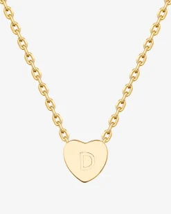 PAVOI Pendants-Dainty Heart Initial Necklace
