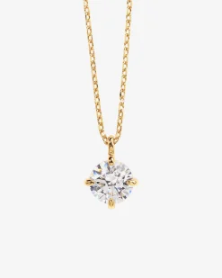 PAVOI Pendants-Dainty 7.5mm Swarovski CZ Solitaire Pendant Necklace