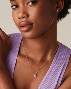 PAVOI Pendants-Dainty 7.5mm Swarovski CZ Solitaire Pendant Necklace