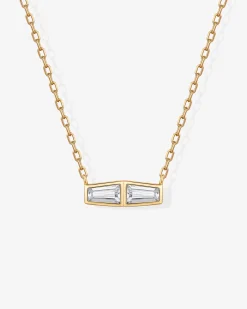 PAVOI Pendants-Double Baguette Necklace