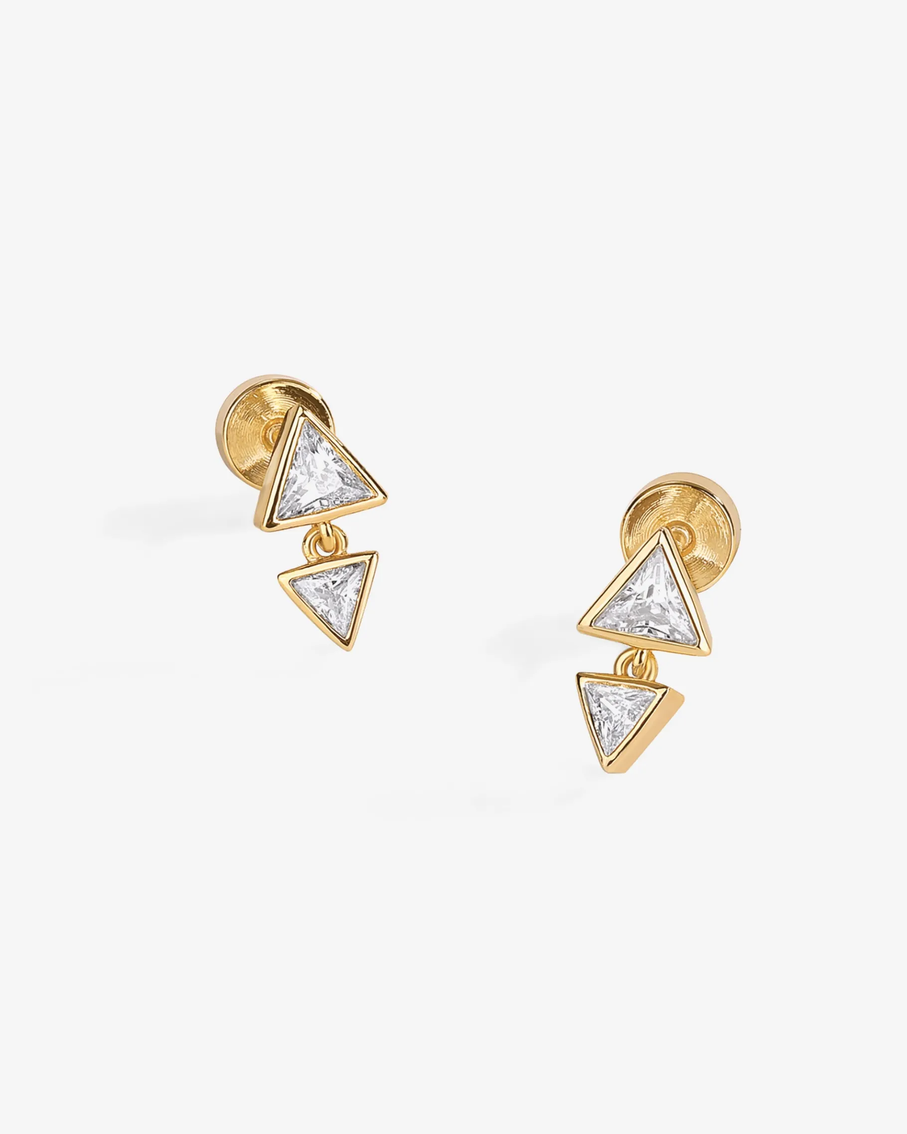 PAVOI Dangle & Threader|Flat Backs-Double Triangle Dangle Screwbacks