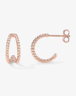 PAVOI Huggies|Hoops-Double Twisted Rope Huggies
