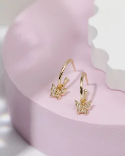 PAVOI Dangle & Threader|Hoops-Drop Butterfly Hoops