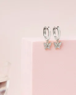 PAVOI Dangle & Threader|Huggies-Drop Butterfly Huggies