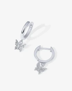 PAVOI Dangle & Threader|Huggies-Drop Butterfly Huggies