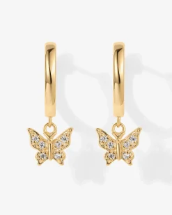 PAVOI Dangle & Threader|Huggies-Drop Butterfly Huggies