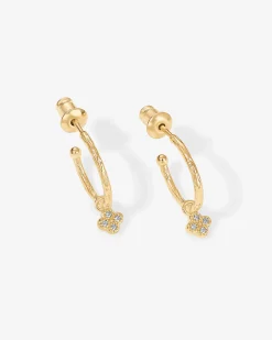 PAVOI Dangle & Threader|Hoops-Drop Clover Hoops