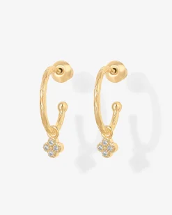 PAVOI Dangle & Threader|Hoops-Drop Clover Hoops