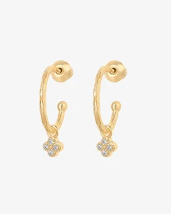PAVOI Dangle & Threader|Hoops-Drop Clover Hoops