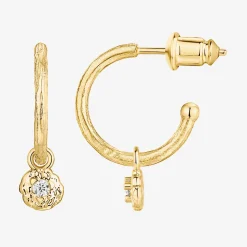 PAVOI Dangle & Threader|Hoops-Drop Hammered Hoops