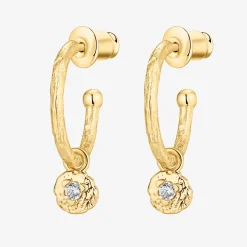 PAVOI Dangle & Threader|Hoops-Drop Hammered Hoops