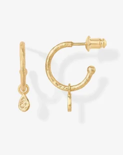 PAVOI Dangle & Threader|Hoops-Drop Hammered Hoops