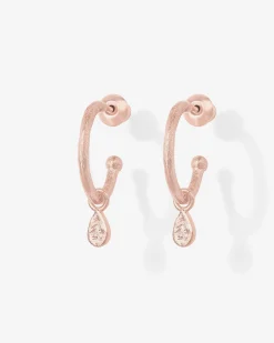 PAVOI Dangle & Threader|Hoops-Drop Hammered Hoops