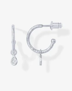PAVOI Dangle & Threader|Hoops-Drop Hammered Hoops