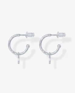 PAVOI Dangle & Threader|Hoops-Drop Hammered Hoops