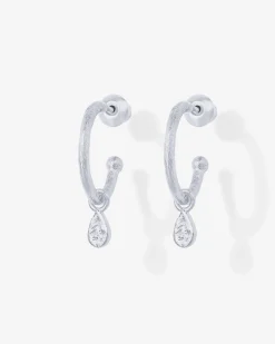 PAVOI Dangle & Threader|Hoops-Drop Hammered Hoops