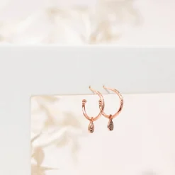 PAVOI Dangle & Threader|Hoops-Drop Hammered Hoops