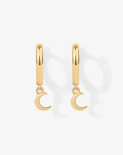 PAVOI Dangle & Threader|Huggies-Drop Moon Huggies