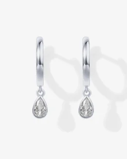 PAVOI Dangle & Threader|Huggies-Drop Pear Huggies