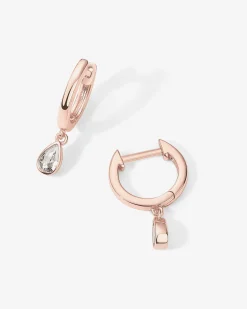 PAVOI Dangle & Threader|Huggies-Drop Pear Huggies