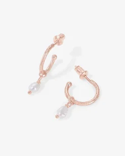 PAVOI Dangle & Threader|Hoops-Drop Pearl Hoops
