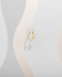 PAVOI Dangle & Threader|Hoops-Drop Pearl Hoops