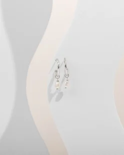 PAVOI Dangle & Threader|Hoops-Drop Pearl Hoops