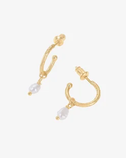 PAVOI Dangle & Threader|Hoops-Drop Pearl Hoops