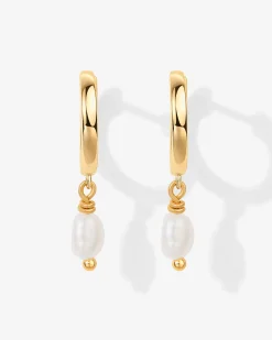 PAVOI Dangle & Threader|Huggies-Drop Pearl Huggies