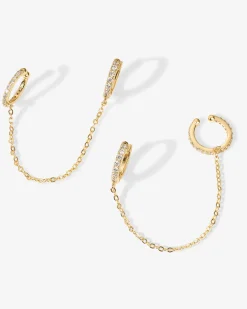 PAVOI Chain Earrings|Dangle & Threader-Ear Cuff Dangle Chain Earrings