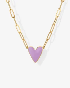 PAVOI Pendants-Enamel Heart Pendant Necklace