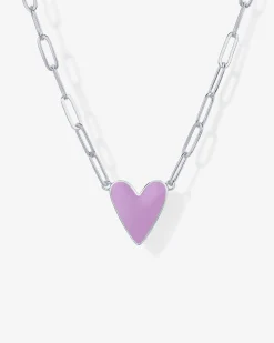 PAVOI Pendants-Enamel Heart Pendant Necklace