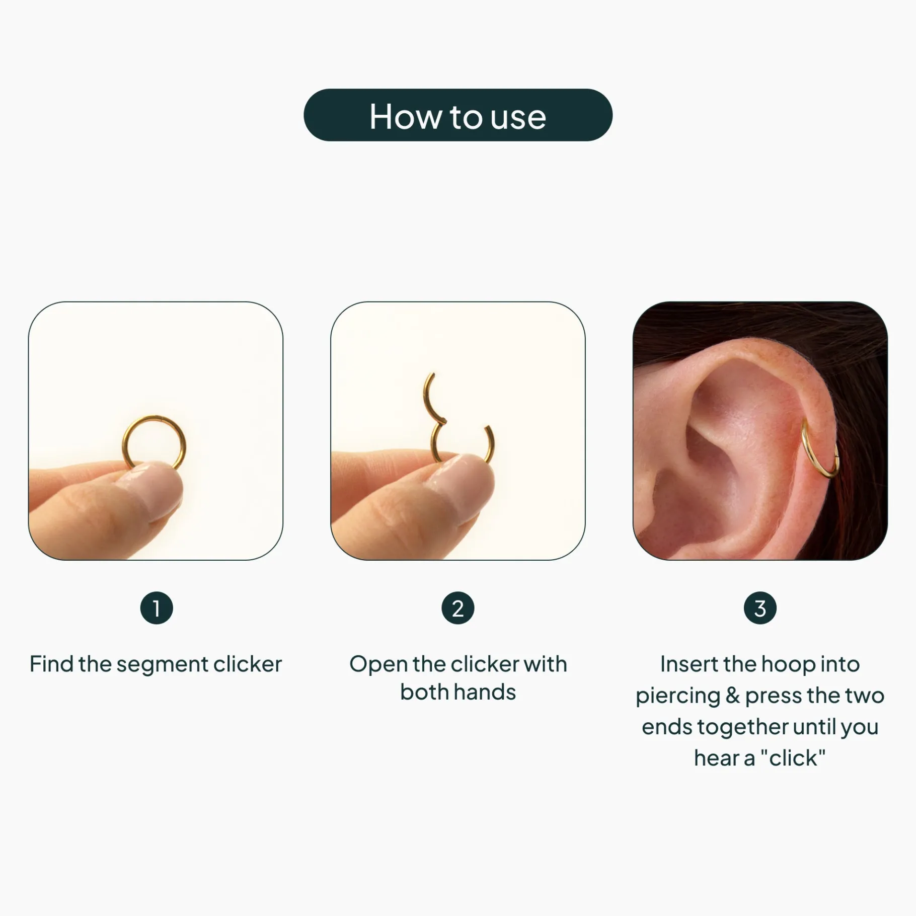 PAVOI Huggies-Essential Titanium Clicker Piercings