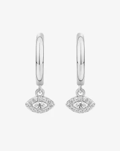 PAVOI Dangle & Threader|Huggies-Evil Eye Huggies