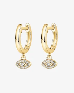 PAVOI Dangle & Threader|Huggies-Evil Eye Huggies