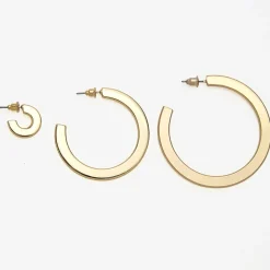 PAVOI Hoops-Flat Gold Hoops