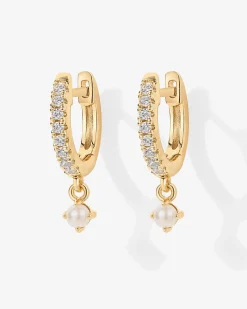 PAVOI Dangle & Threader|Huggies-Freshwater Pearl Huggies