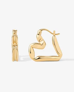PAVOI Statement|Hoops-Graphic Heart Hoop Earrings