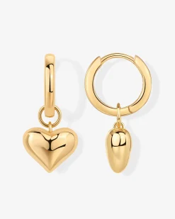 PAVOI Huggies-Heart Charm Earrings