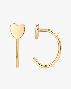 PAVOI Huggies-Heart Half Hoop Huggie