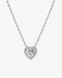 PAVOI Pendants-Heart Halo Necklace