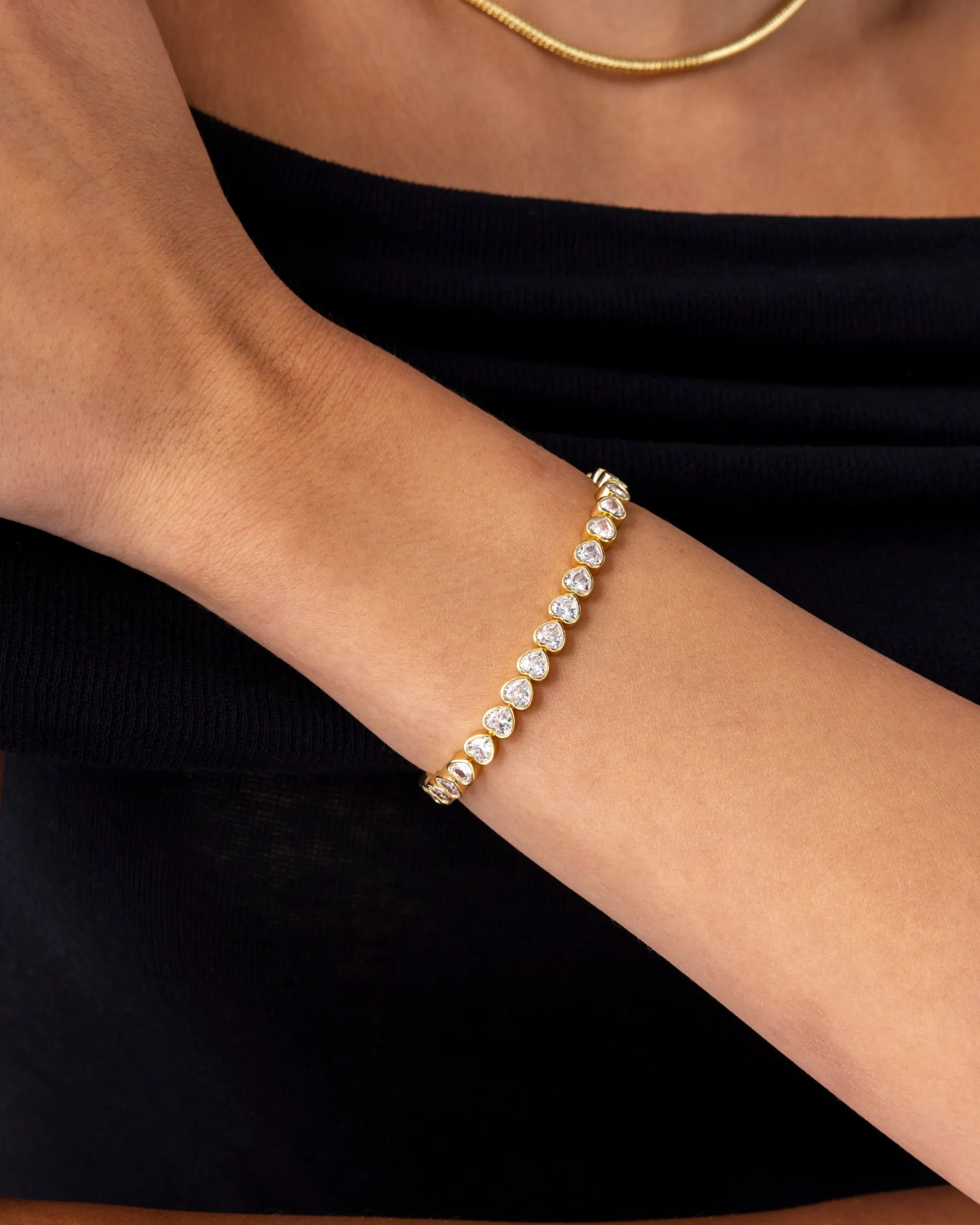 PAVOI Tennis-Heart-Shaped Tennis Bracelet