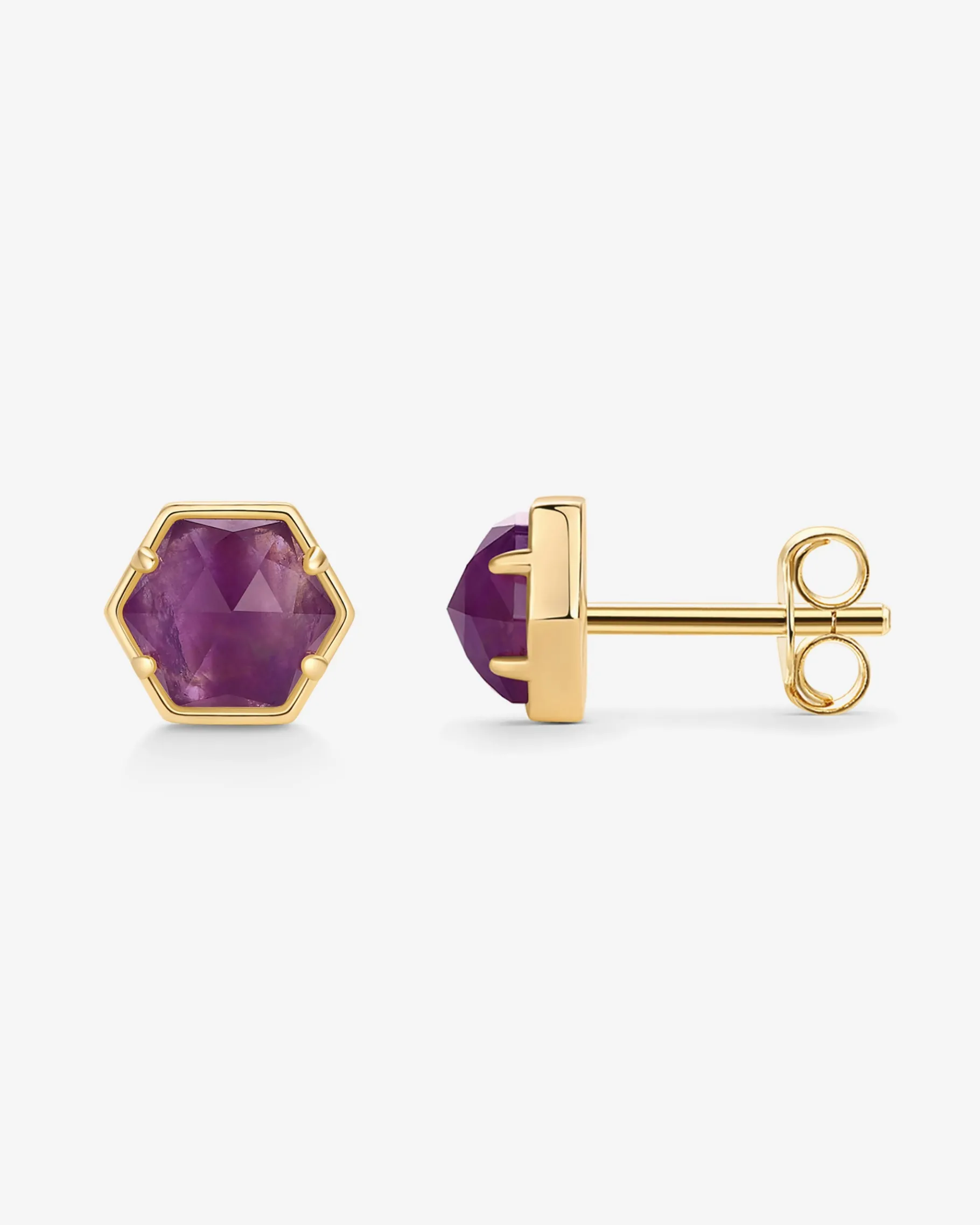 PAVOI Studs-Hexagon Gemstone Stud Earrings