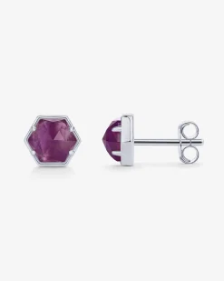 PAVOI Studs-Hexagon Gemstone Stud Earrings