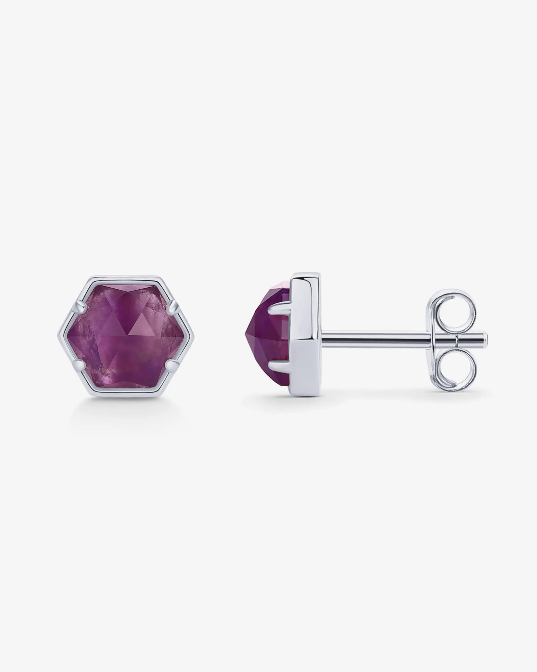 PAVOI Studs-Hexagon Gemstone Stud Earrings
