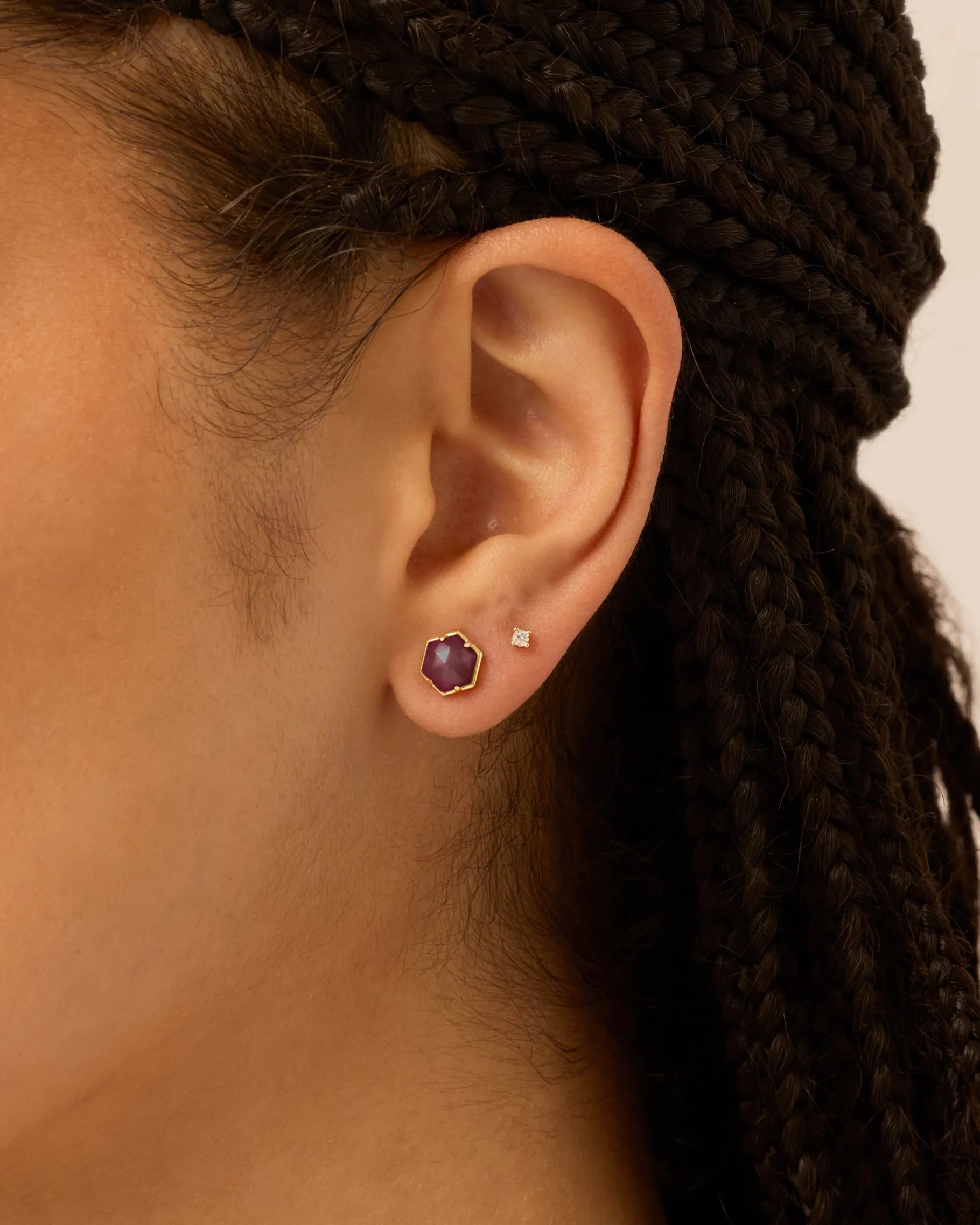 PAVOI Studs-Hexagon Gemstone Stud Earrings
