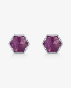 PAVOI Studs-Hexagon Gemstone Stud Earrings